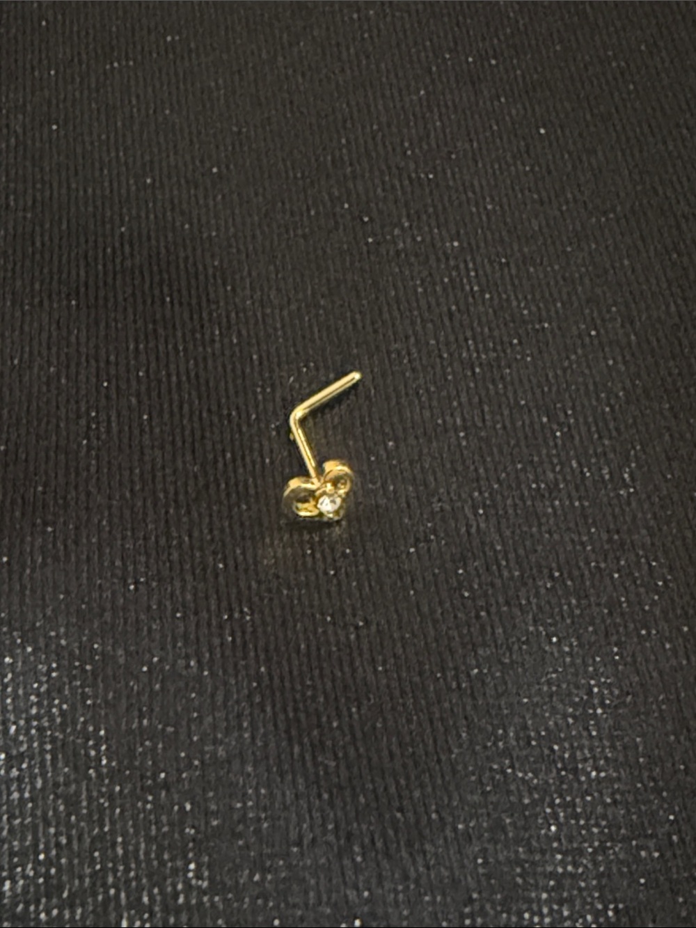 Gold Heart Nose Stud - Small Heart L-Shaped Nose Piercing